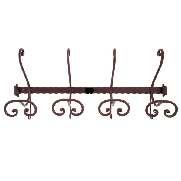 Infinity Decor Gancio appendiabiti in ferro battuto forgiato a mano per cappotti, asciugamani, sciarpe, ganci decorativi in metallo forgiato vintage, finitura in peltro (IRH603