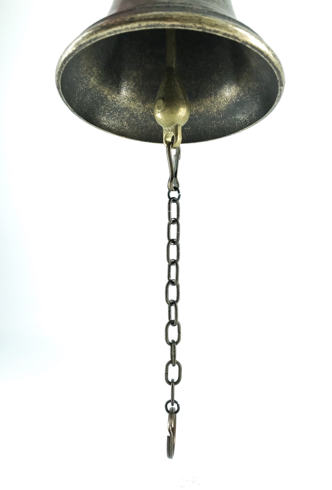 Arterameferro Campana In Ottone Lucido Con Manico A Corona - Altezza 19,5 Cm, Fatto In Italia - 2