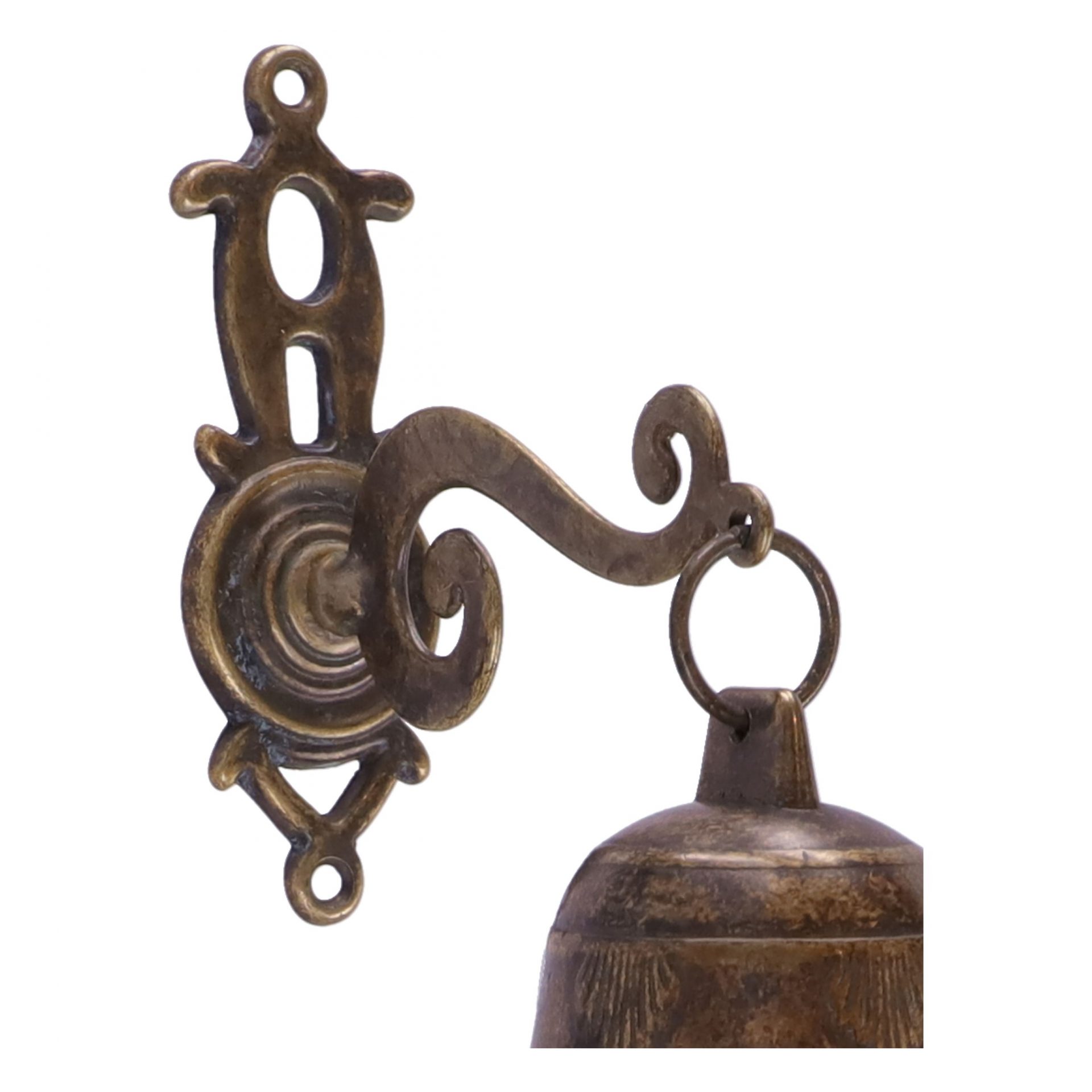 Campanello Campana Campanella in ottone con manico in legno