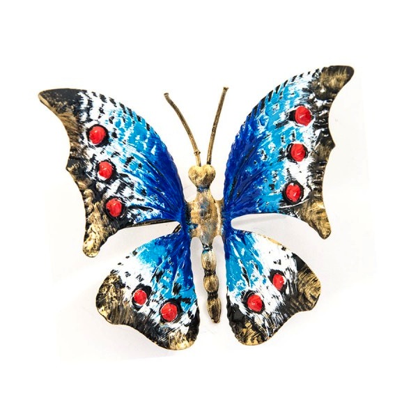 FARFALLA SUL FIORE IN CERAMICA CON DECORI E CRISTALLI SWAROVSKI Soprammobile 152194407100