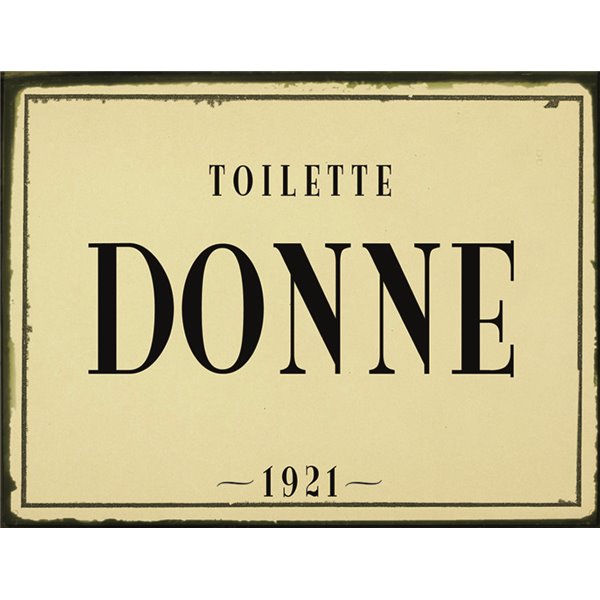 Aperiy Toilet - Targa in metallo per bagno, stile vintage, stile retrò, in metallo, decorazione da parete e targa in latta per casa, bar, caffè, 30,5 x 20,3 cm