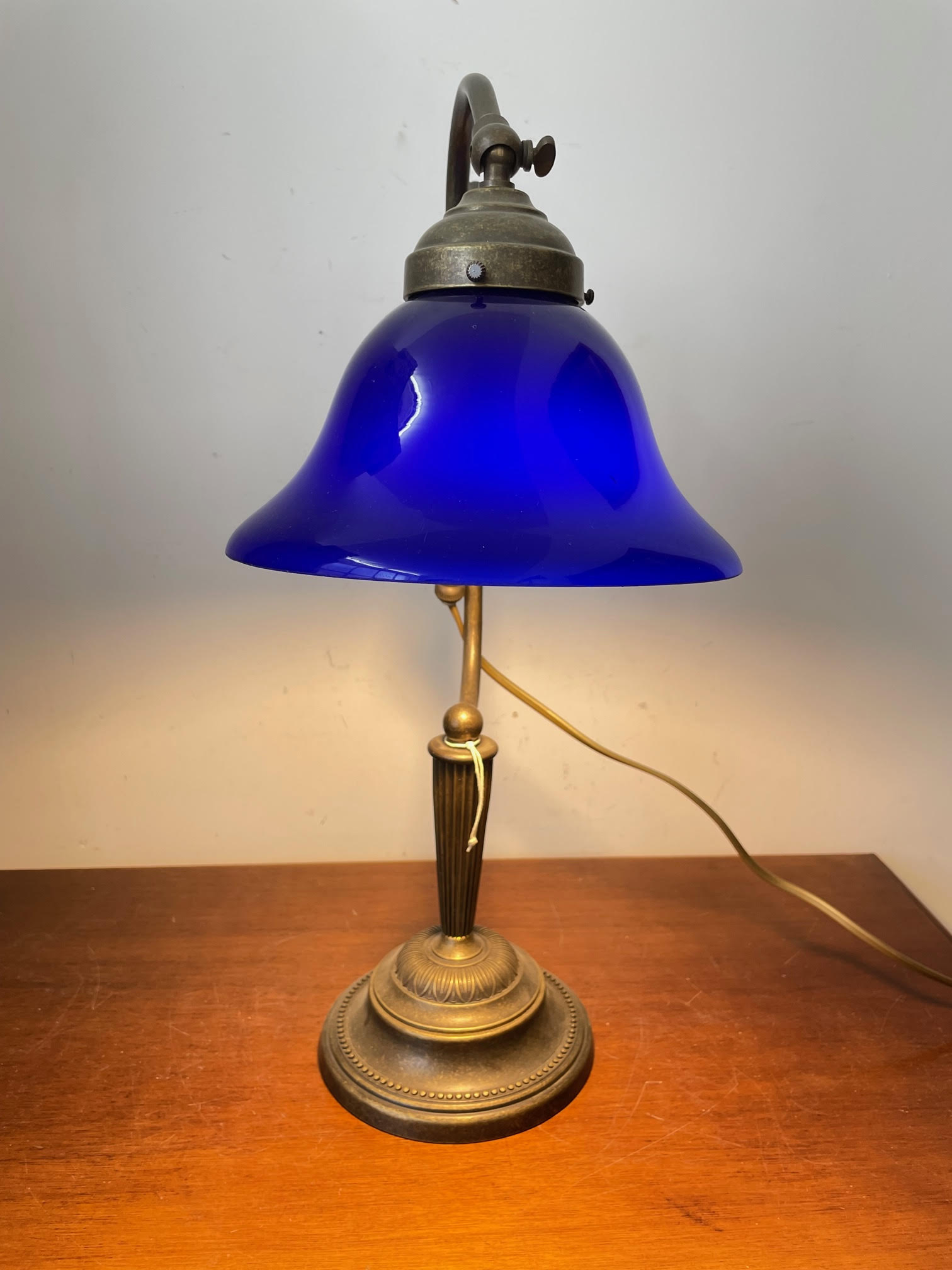 Lampade, Ottone, Lampada da tavolo ministeriale old England in ottone lucido