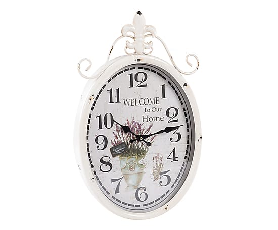 Orologio parete in ferro con fiori Shabby
