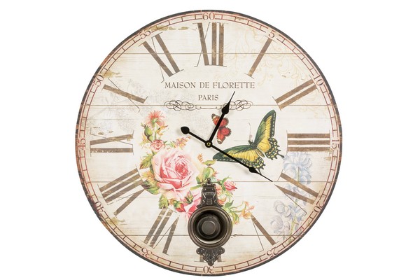 Orologio con pendolo e scritta \