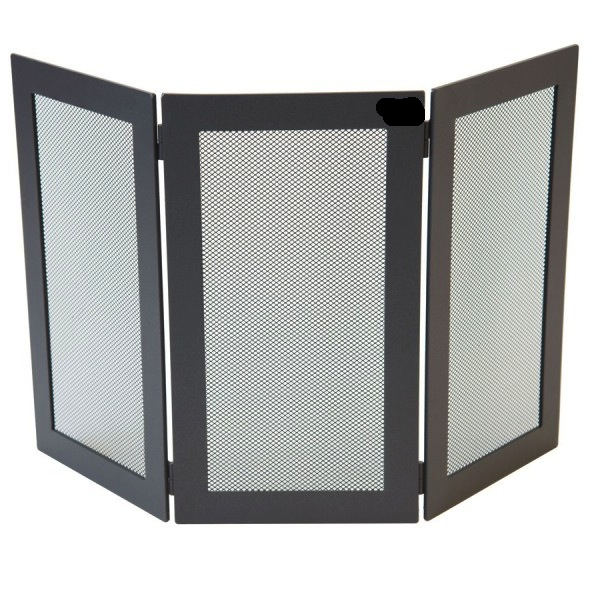 Parascintille In Ferro Battuto Per Camino, Misura 60x52 Cm, Design Classico Deco - 4