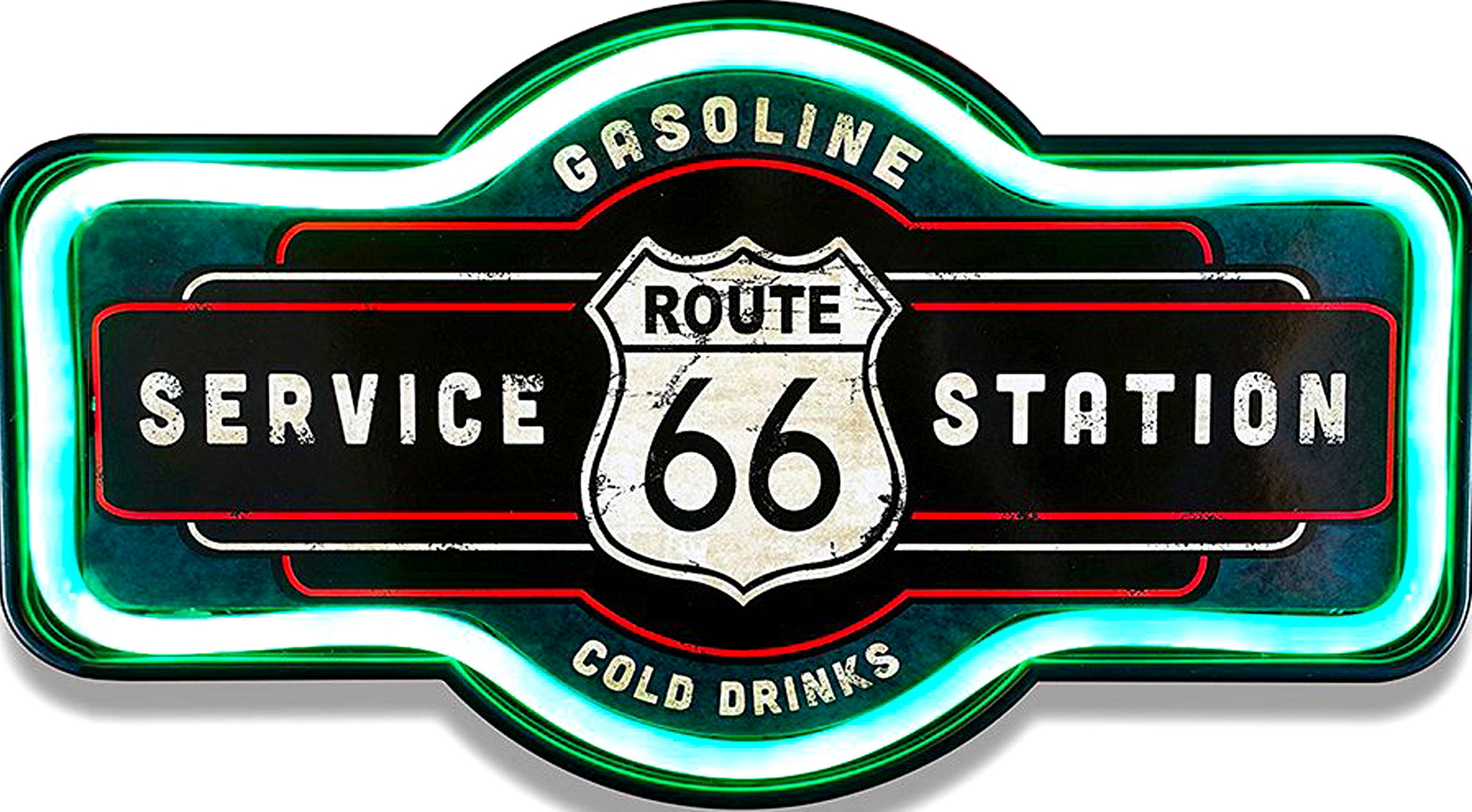 Targa in metallo route 66 garage da parete