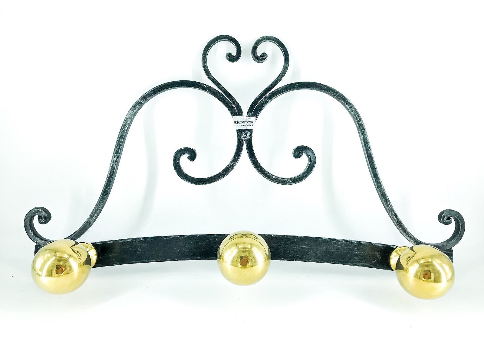 Appendiabiti da avvitare D/3NO218 in legno opaco 3 ganci L 50 x H 14 cm