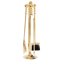 arterameferro Campanello da Hotel Reception in Ottone Brunito con Base in Legno