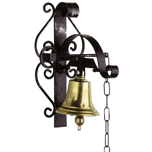 Arterameferro Campana In Ottone Lucido Con Manico A Corona - Altezza 19,5 Cm, Fatto In Italia - 4