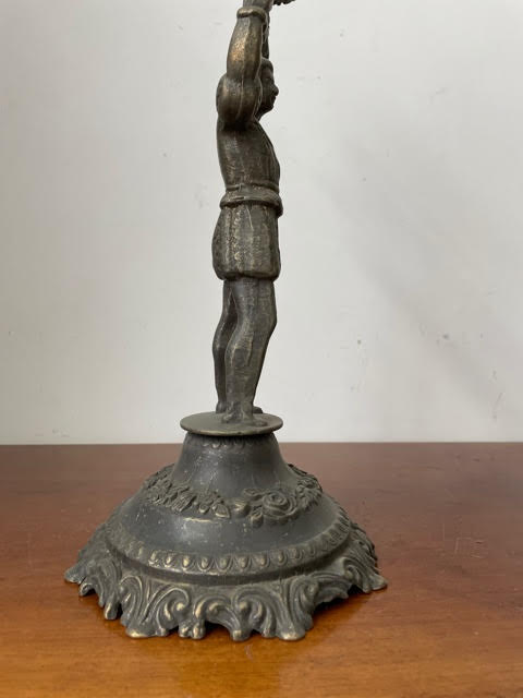 Candelabro In Ottone Anticato Stile Biedermeier - Diametro 12 Cm, Altezza 10 Cm - Per Candele Fino A 21mm - 2