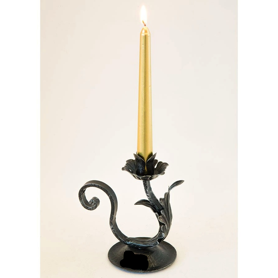 Set 4 Portacandele Conici In Ferro Battuto Nero - Altezza 22cm Per Candele 2,2cm - Decorazione Rustica Per Matrimoni E Cene - 5
