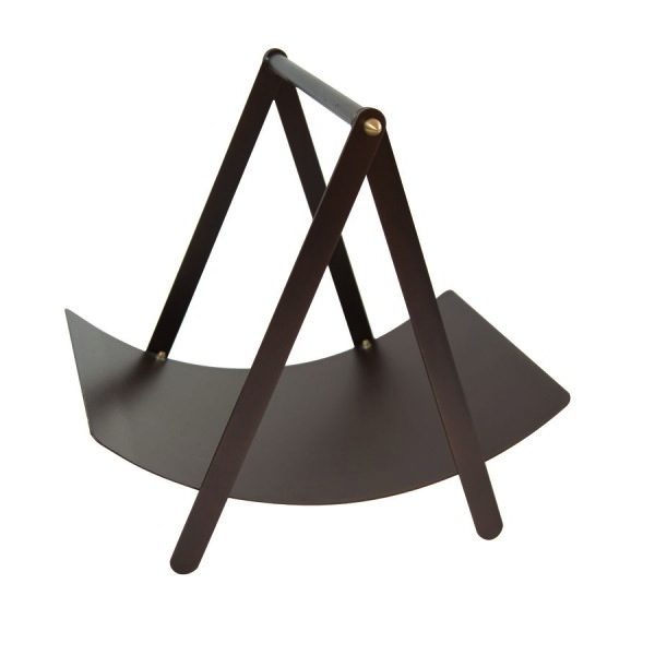 Cestino Porta Legna In Metallo Nero – Forma Rotonda Moderna, Per Camino E Terrazza, 48x32x47 Cm - 4