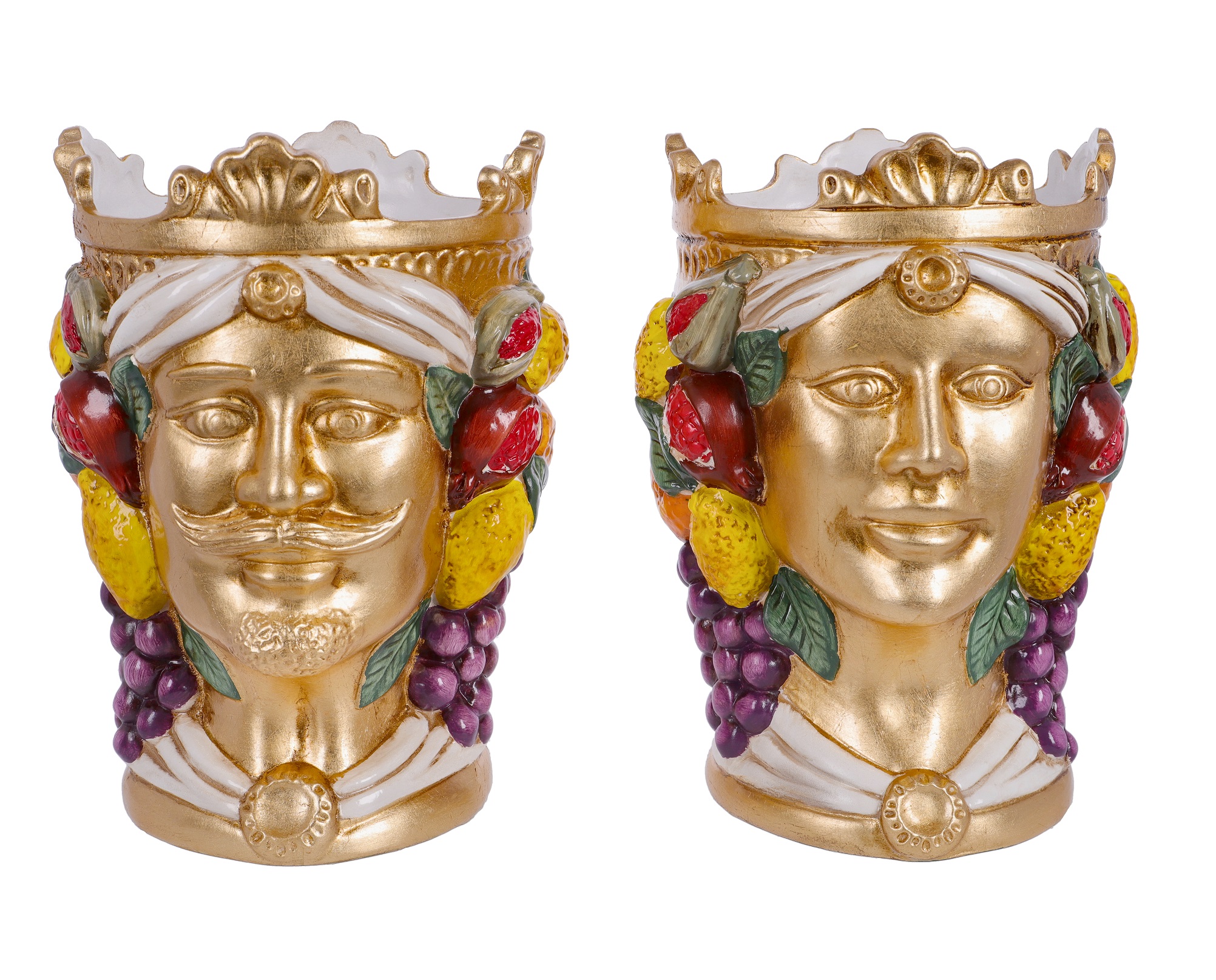 EgBert Vaso In Ceramica Dora Maar Musa - Design Figura Testa, Ispirato A Jonathan Adler, Colore Oro, Per Piante Grasse E Oggetti