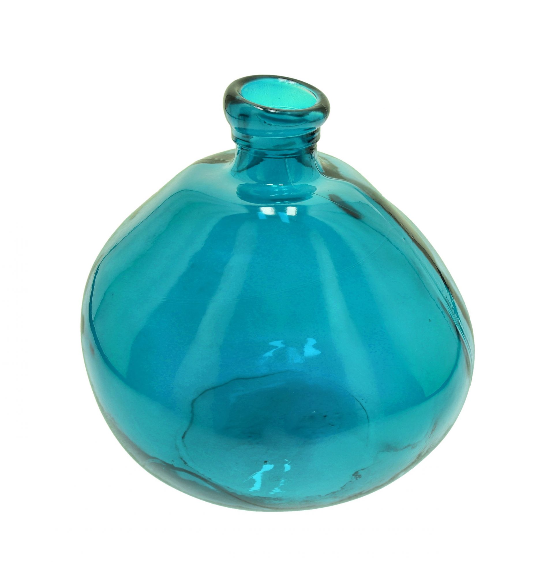 Vaso in vetro soffiato di colore azzurro 33 cm
