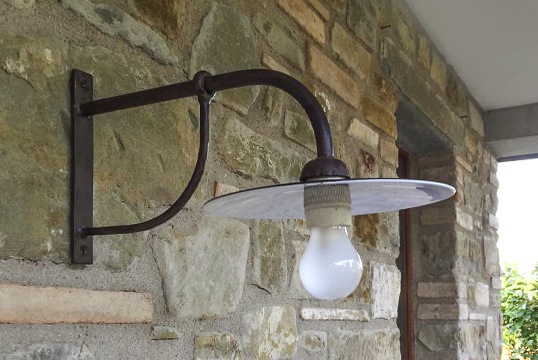 Applique Da Esterno Classica In Alluminio Ruggine – SOVIL 77511, E27, Vetro Trasparente, IP43, H 34 Cm