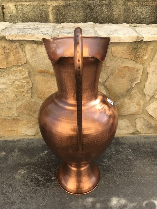 Portaombrelli In Rame A Forma Di Anfora Con Manici | Artigianato Per Casa, Salotto O Taverna | 64x33 Cm