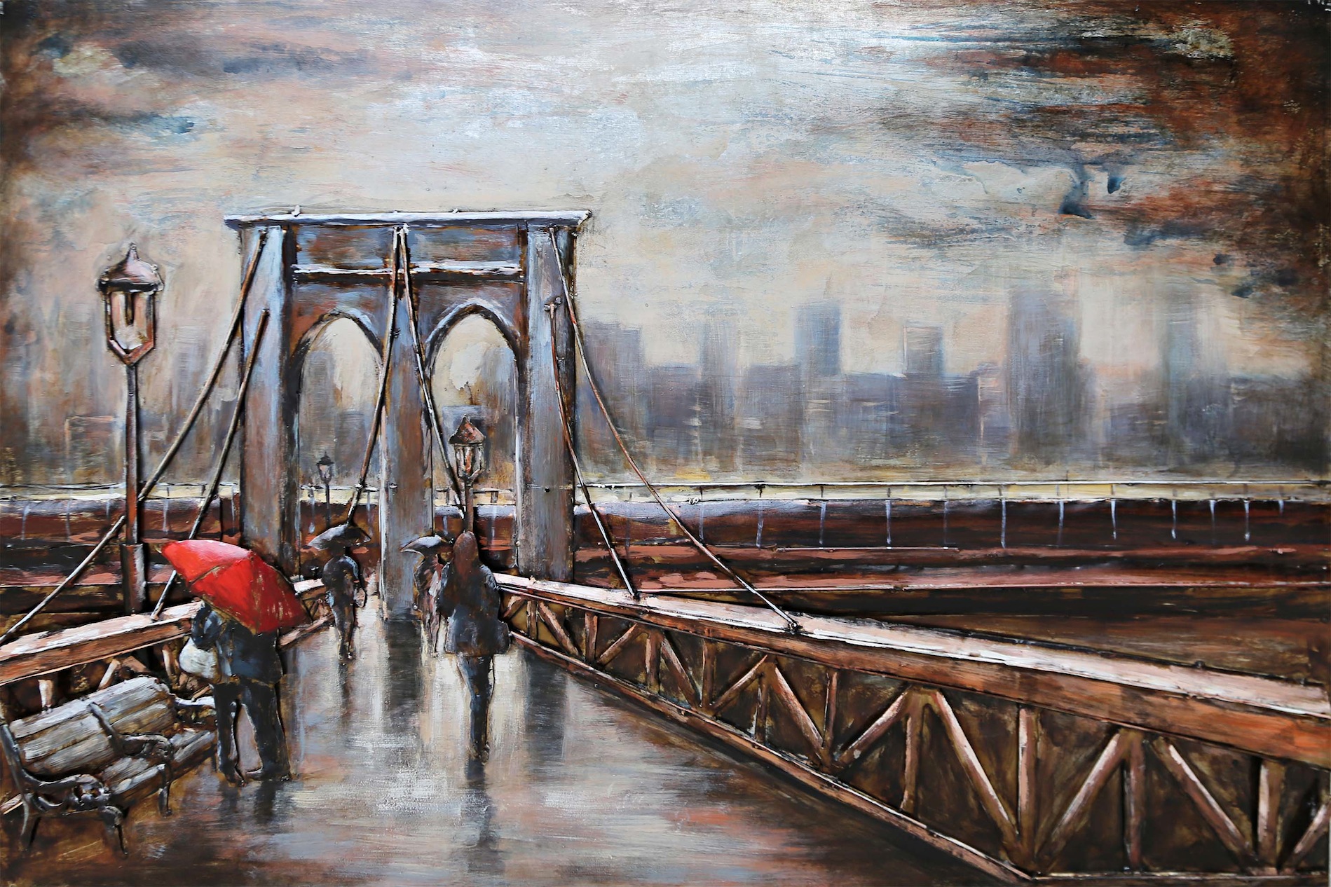 Quadro in ferro dipinto Ponte metropoli