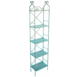 DII Portasciugamani In Metallo Verde Acqua, Stile Rustico Shabby, Mensola Da Parete 43x14x25 Cm, Per Bagno O Cucina, Accessori Inclusi - 2