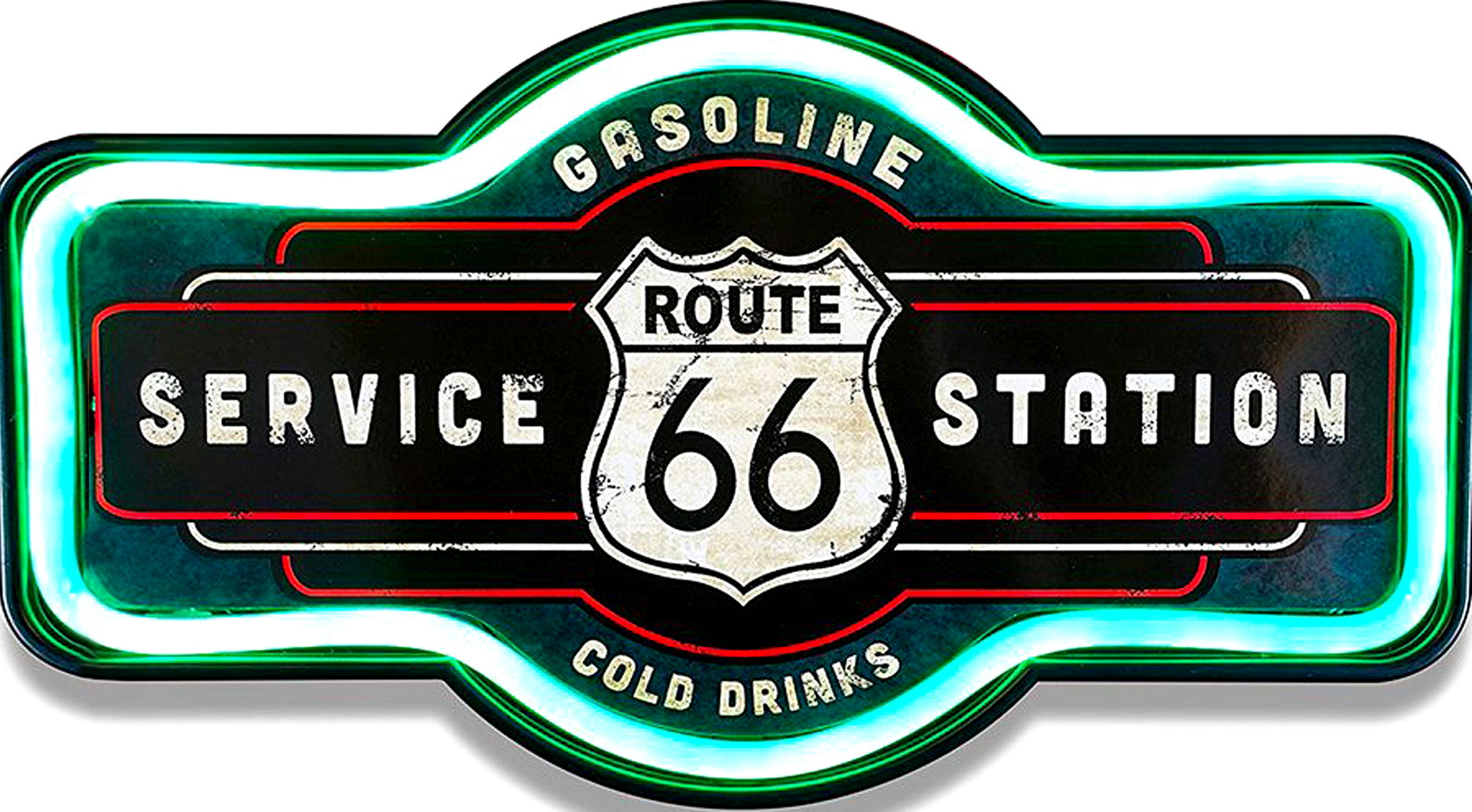 Grande pannello in metallo Route 66 arredo vintage