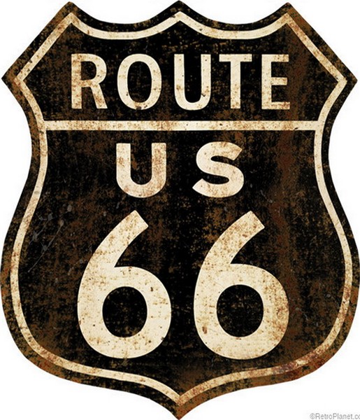 Targa a forma di scudetto per indicare la Route 66