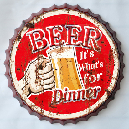 Targa Metallo Vintage 'Stella Beer' 20,3x30,5 Cm | Insegna Retrò Con Effetto Arrugginito Per Pub E Garage, Decorazione Da Parete Con Fori Preforati