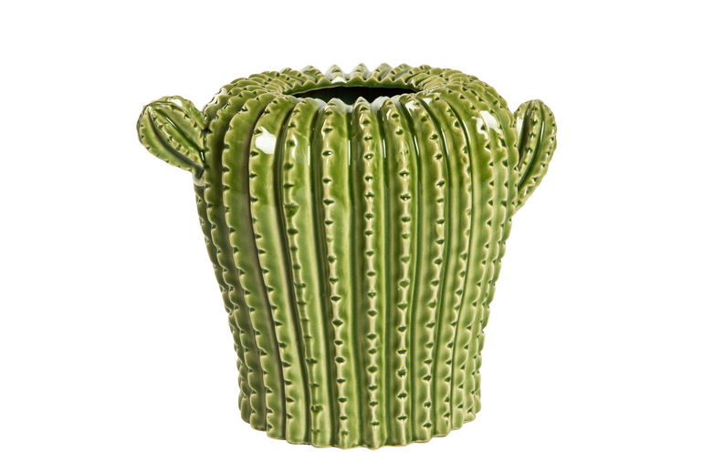 Vaso in ceramica a forma di cactus altezza 15,5 cm